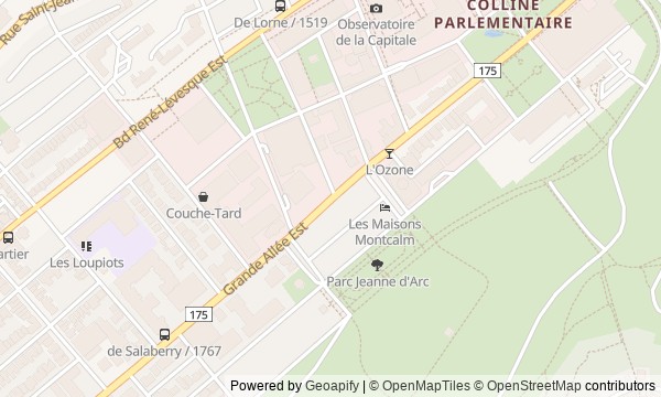 Walk map: Québec City: Parliament Quarter and the Plains of Abraham