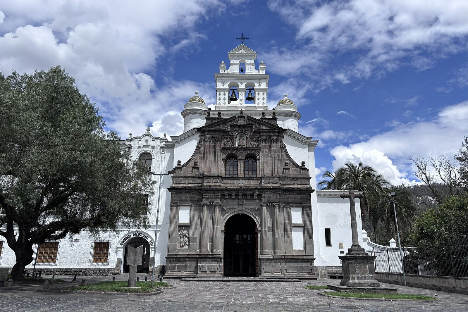 Façade of the Baroque Guápulo Sanctuary with two towers