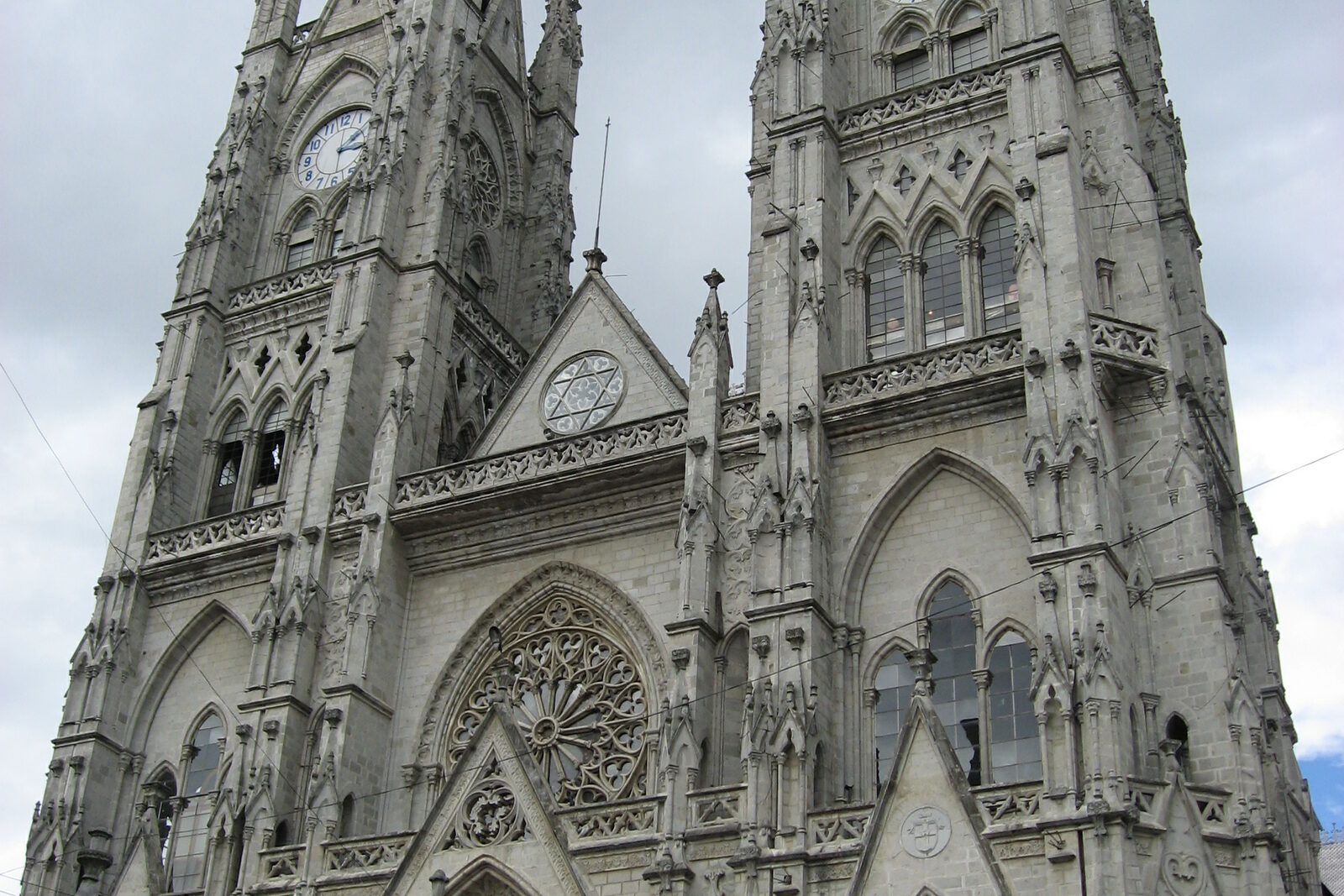 Facade of the Basilica of the National Vow in Quito