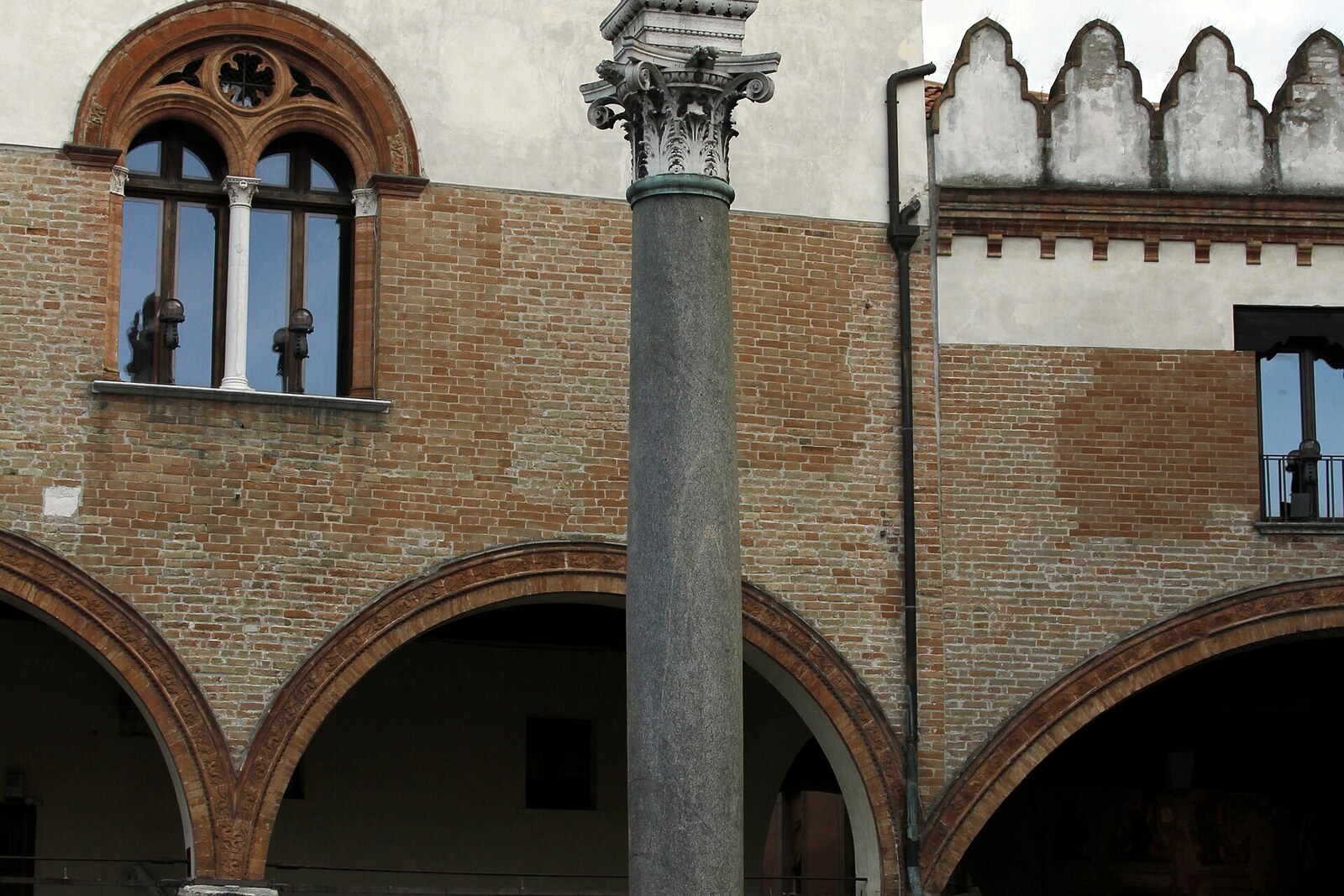 The Column of Saint Apollinaris in Piazza del Popolo in Ravenna.
