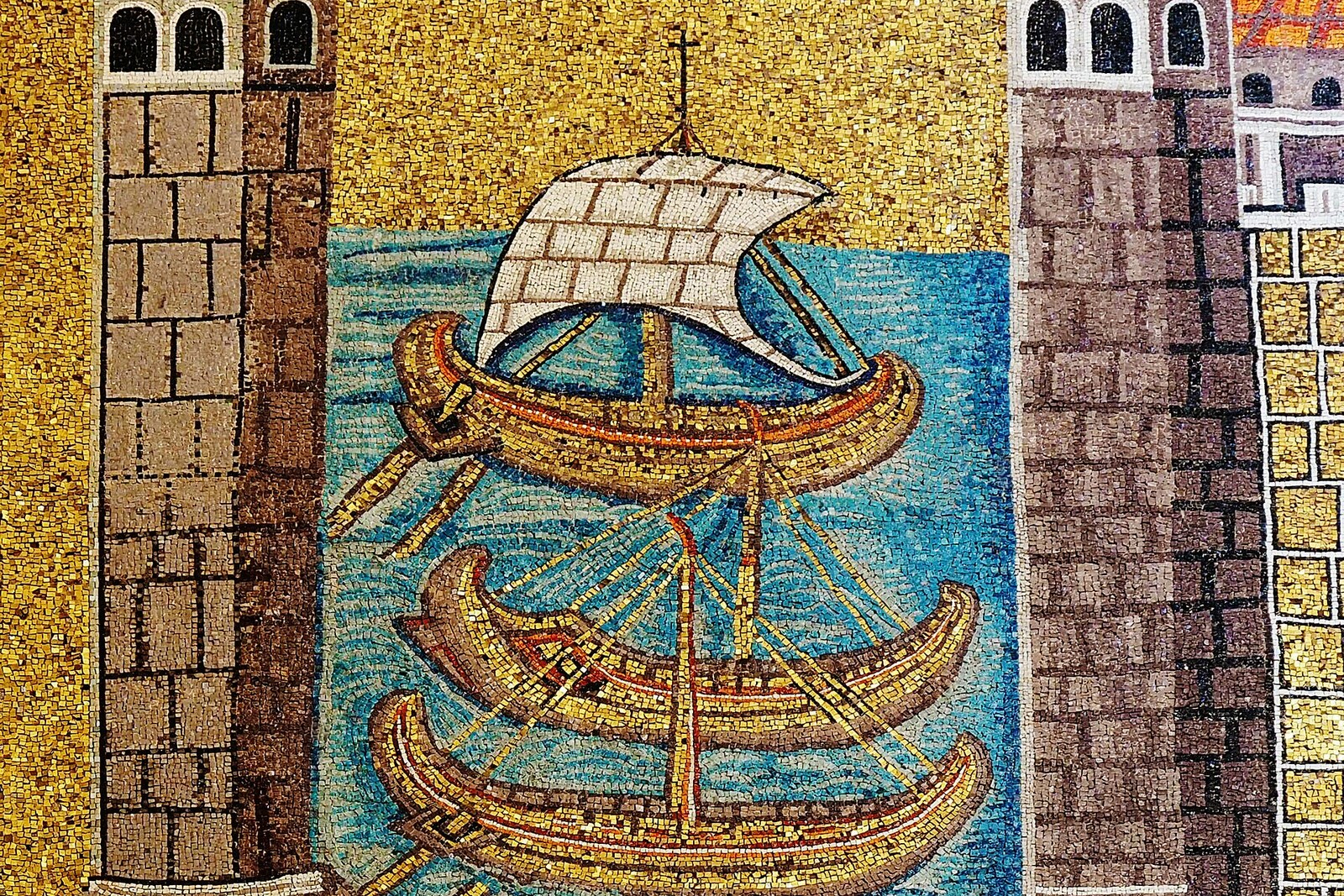 Mosaic of the ancient Port of Classe in the Basilica of Sant’Apollinare Nuovo.