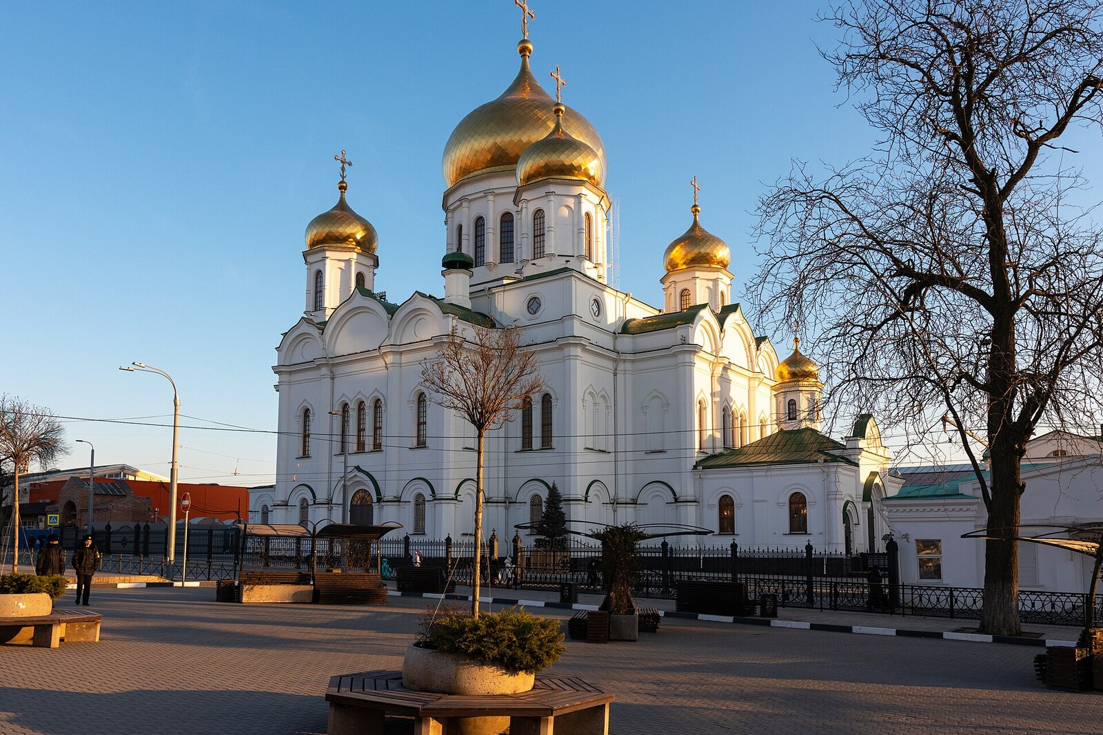 The Cathedral of the Nativity of the Blessed Virgin Mary with golden domes and a bell tower.