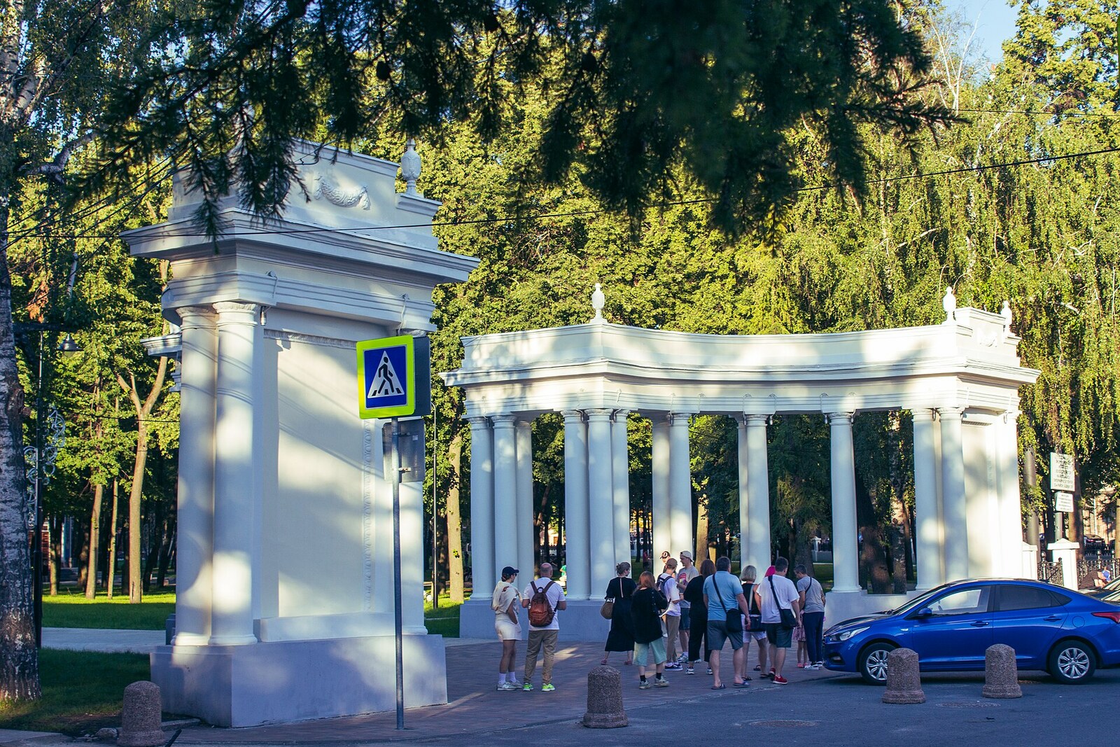 The propylaea of the main entrance to Ryazan's Cathedral Park