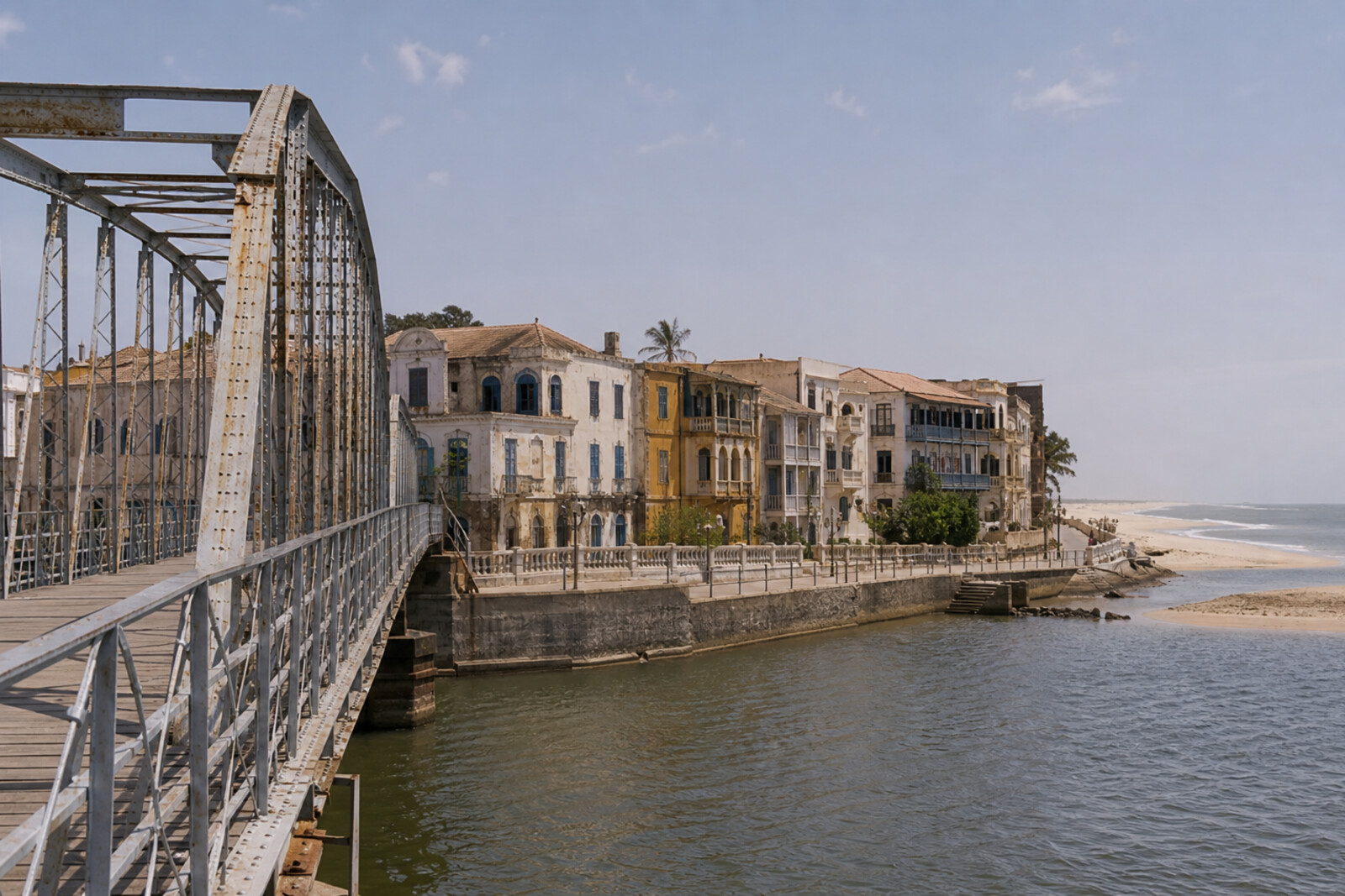 Cover illustration: Faidherbe Bridge leads to the narrow Saint-Louis Island between the river and the sandy strip of Langue de Barbarie.