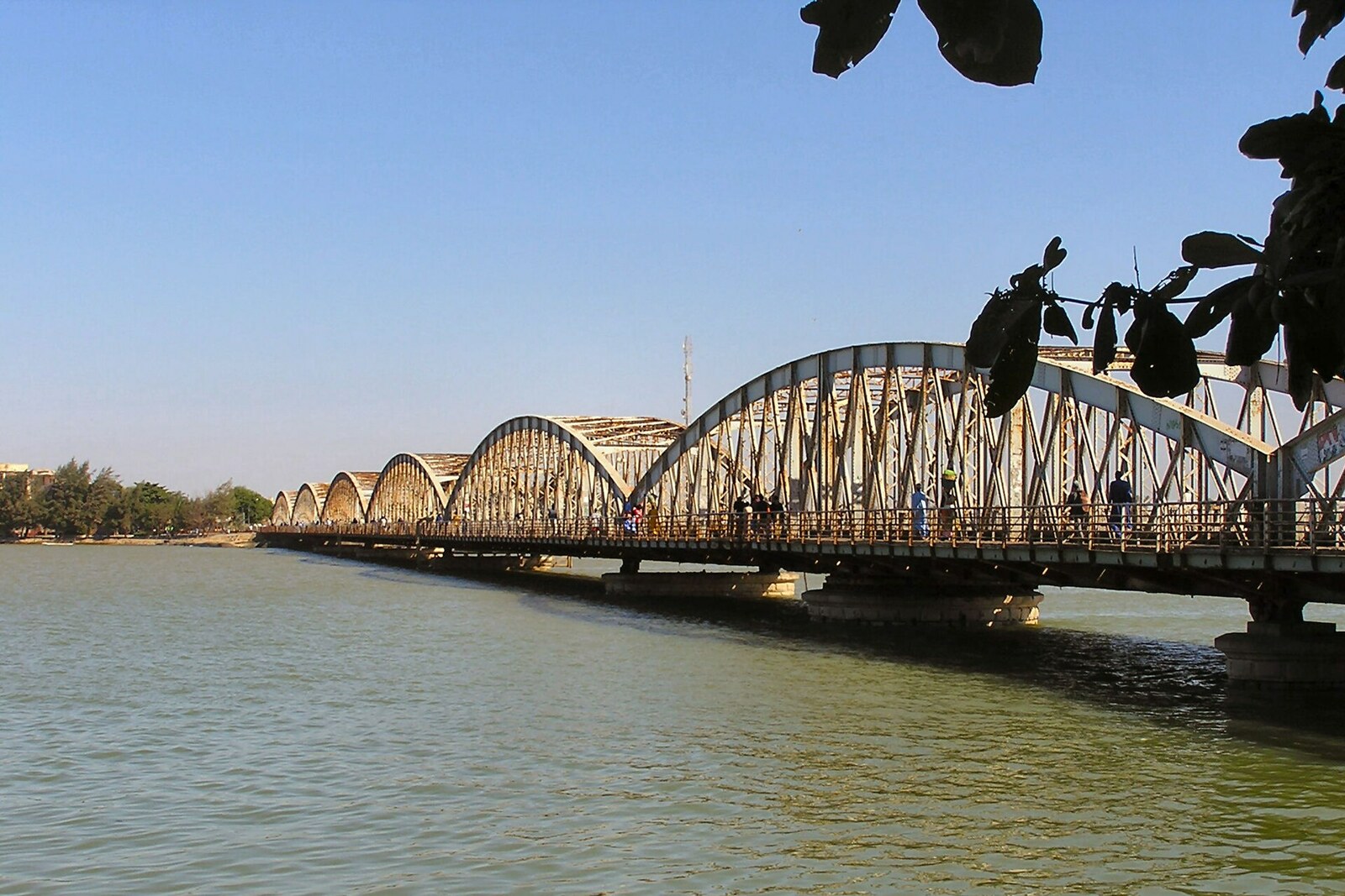 Faidherbe Bridge connects the mainland side of Saint-Louis with Saint-Louis Island.