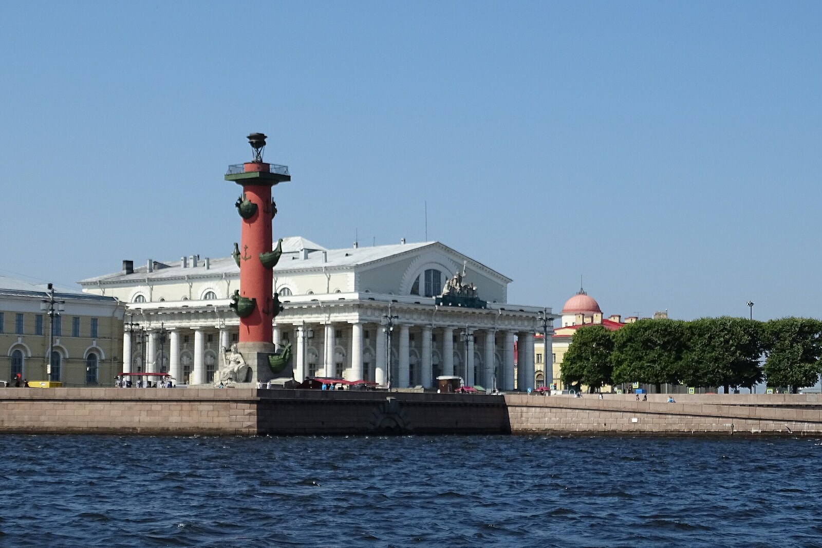 The Stock Exchange and a Rostral Column on the Spit of Vasilevsky Island.