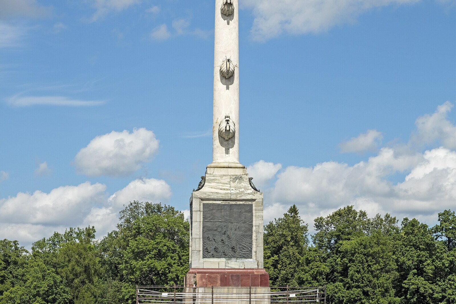 The Chesme Column on an island in the middle of Great Pond