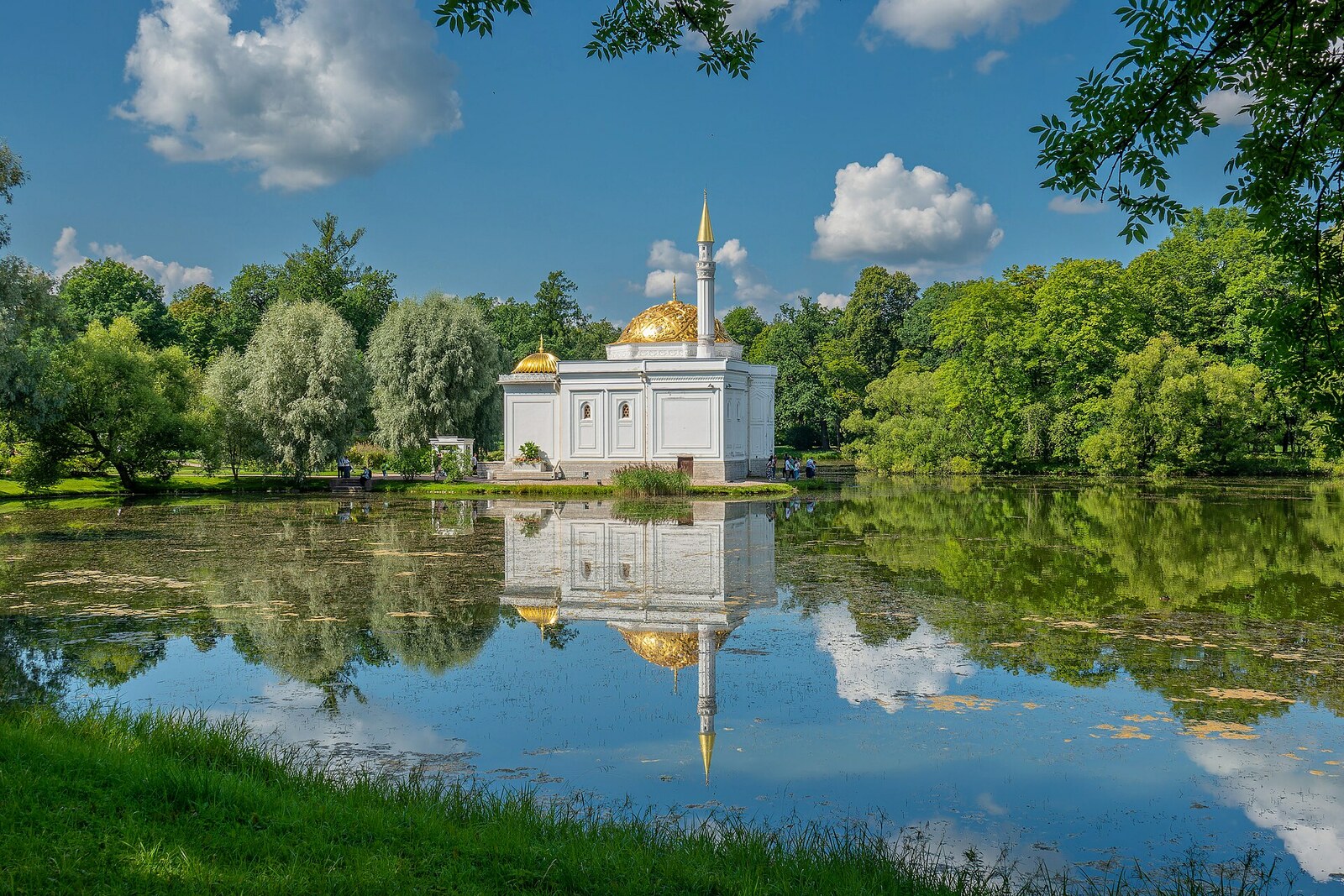 The Turkish Bath pavilion with a minaret by Great Pond