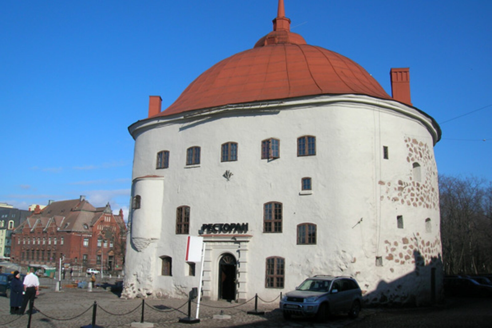 The Round Tower in the historic center of Vyborg