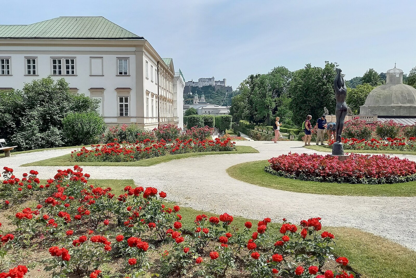 Mirabell Palace seen from Rosenhügel, with a view of the fortress
