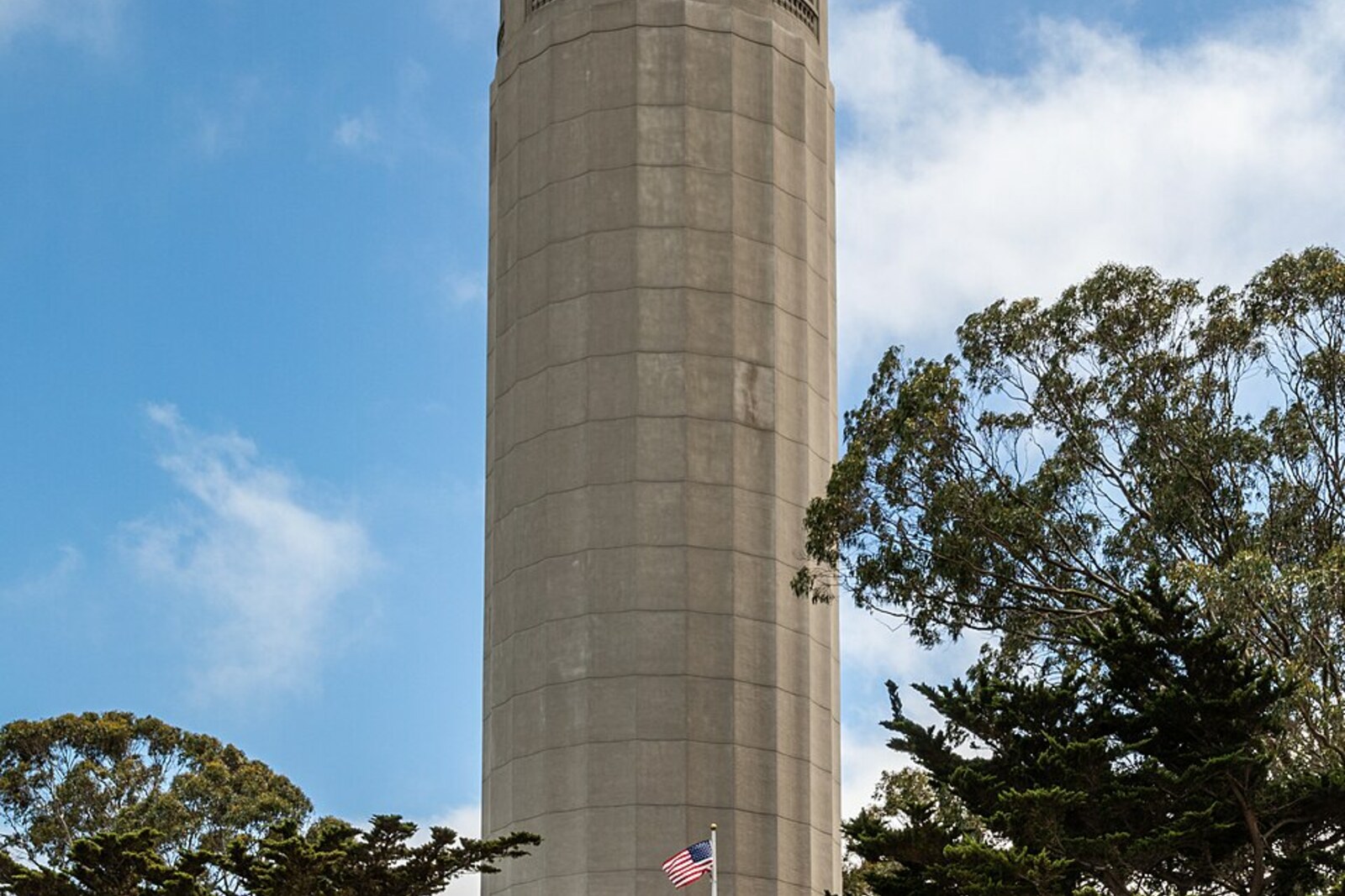 Coit Tower and the summit of Telegraph Hill