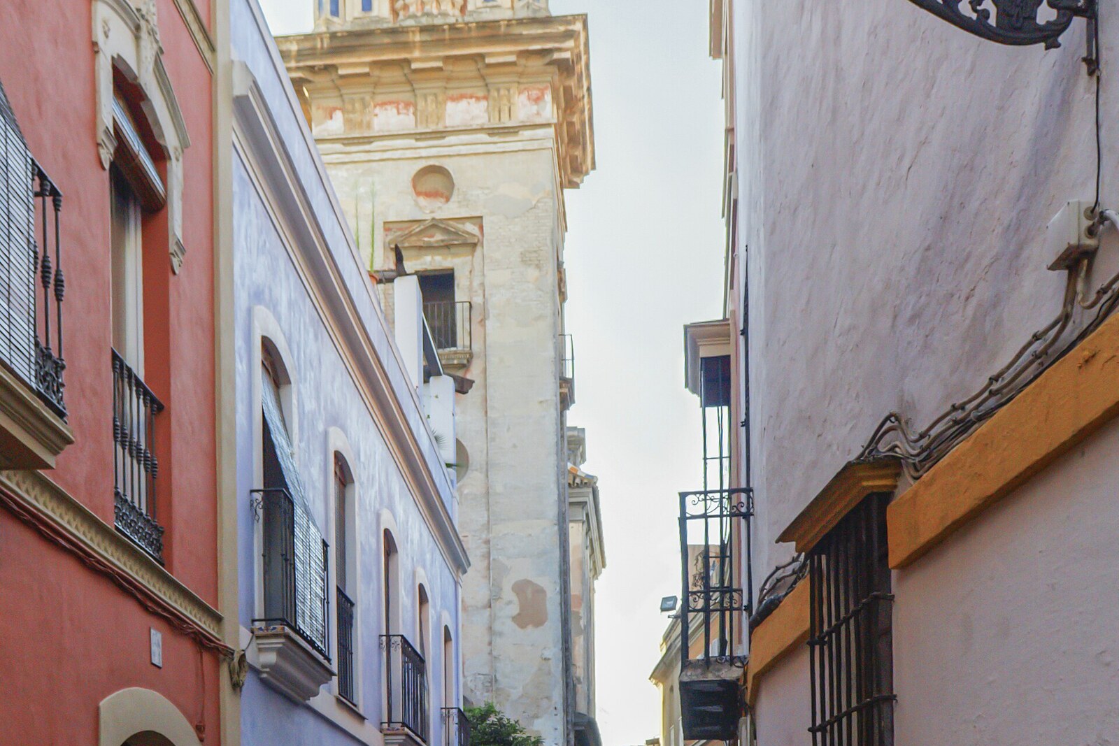 Facade of the Church of Santa María la Blanca with a white plastered portal and a Baroque window.