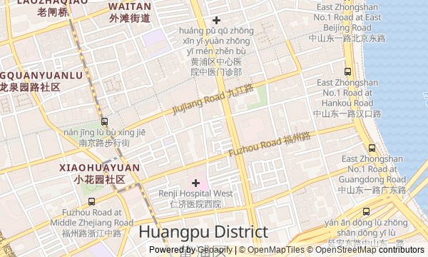 Walk map: the Bund and East Nanjing Road: from bridge to square