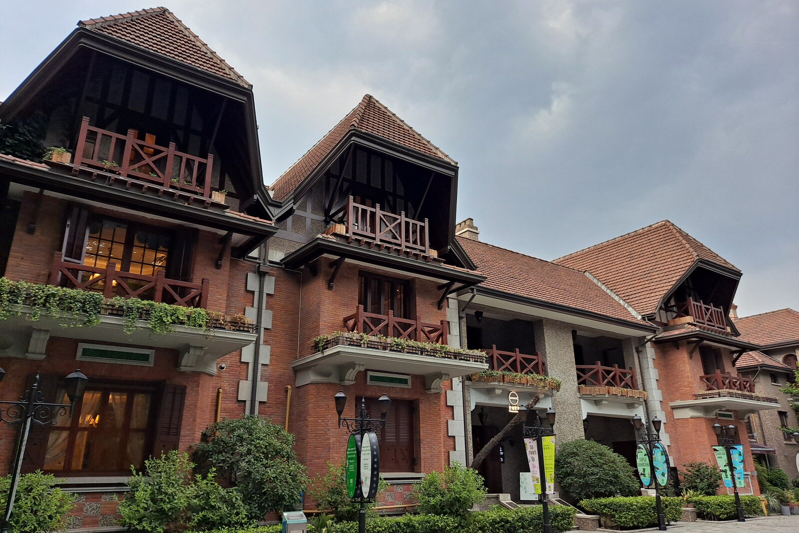 The Sinan Mansions complex with historic villas and trees