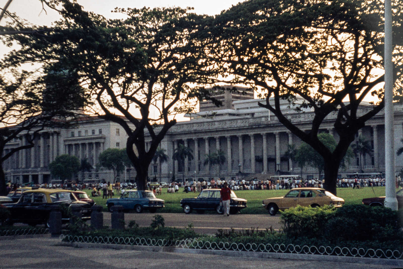 Padang and the former buildings of power in front of today’s National Gallery Singapore.