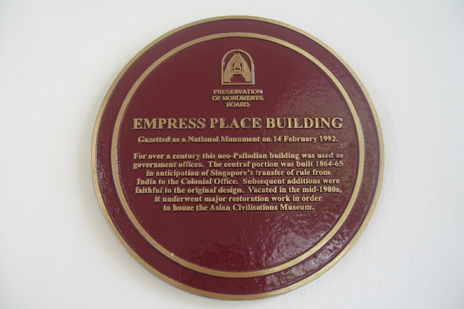 The Asian Civilisations Museum building on Empress Place by the river.