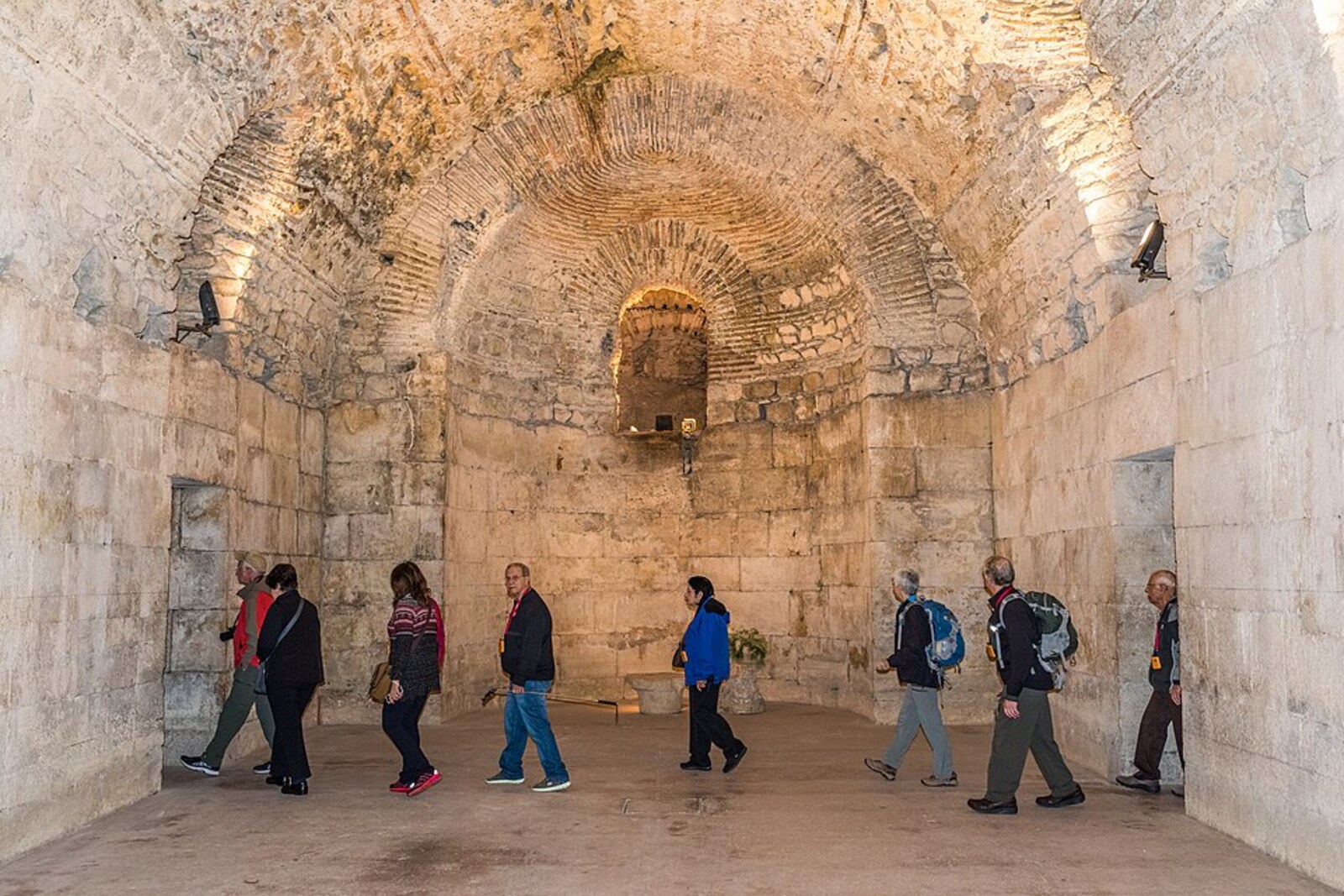 Massive repeating stone vaults of Diocletian's Palace Substructures.