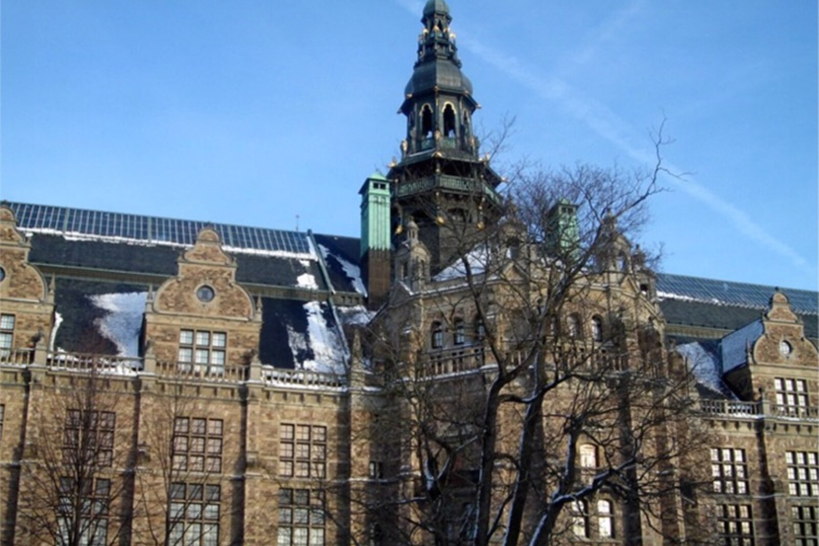 The massive Nordic Museum building with stone towers and spires