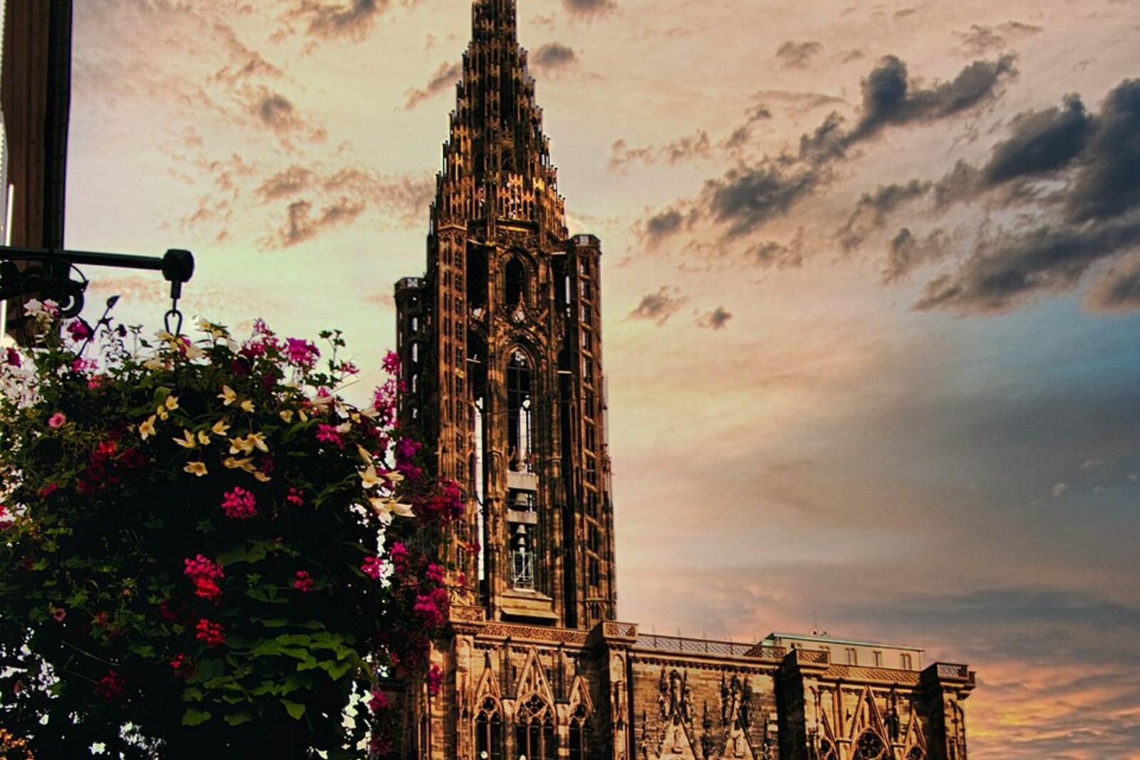 Strasbourg Cathedral with its tall Gothic tower.