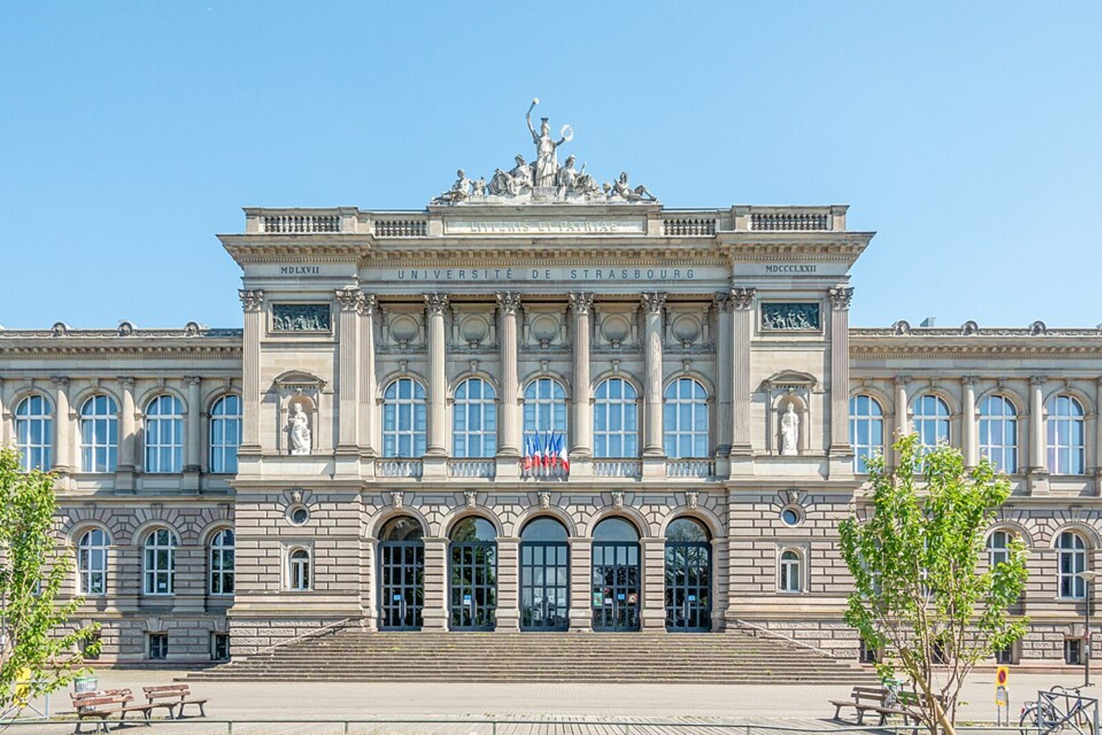 Facade of the Palais universitaire in Strasbourg.