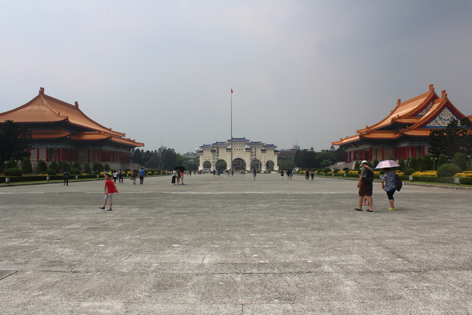 Two pavilions—the National Theater and National Concert Hall—on Liberty Square