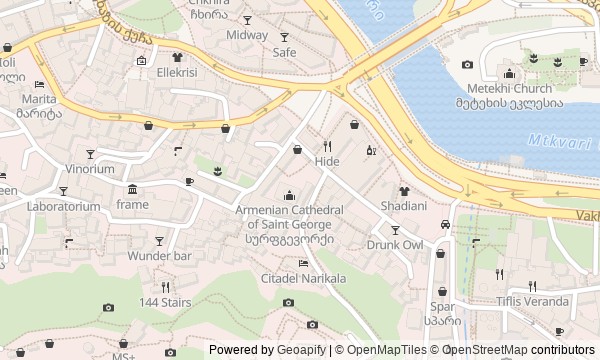 Walk map: Old Tbilisi: Shrines, Sulfur Baths, and Narikala Fortress