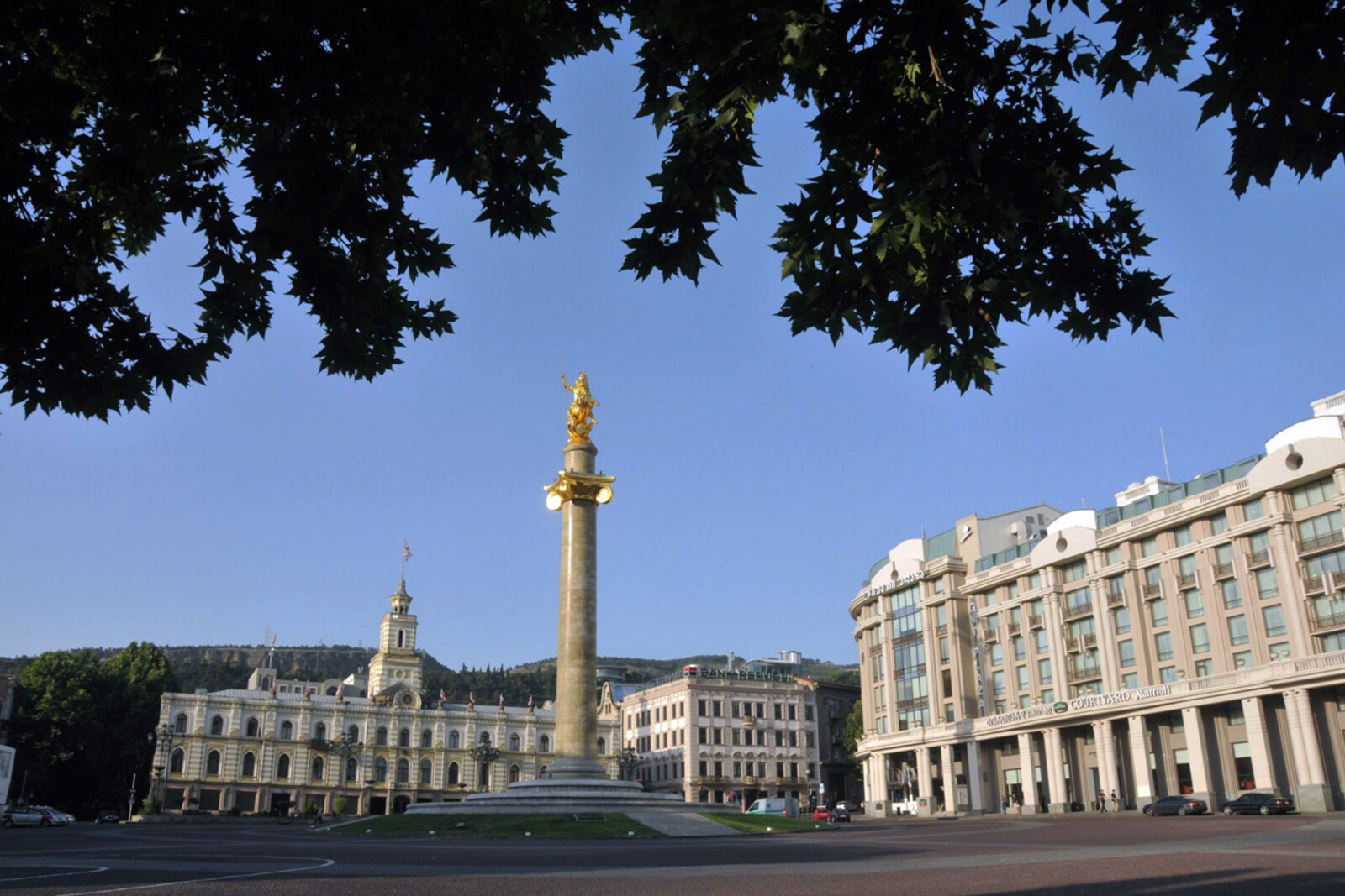Freedom Square in Tbilisi with the St. George Column