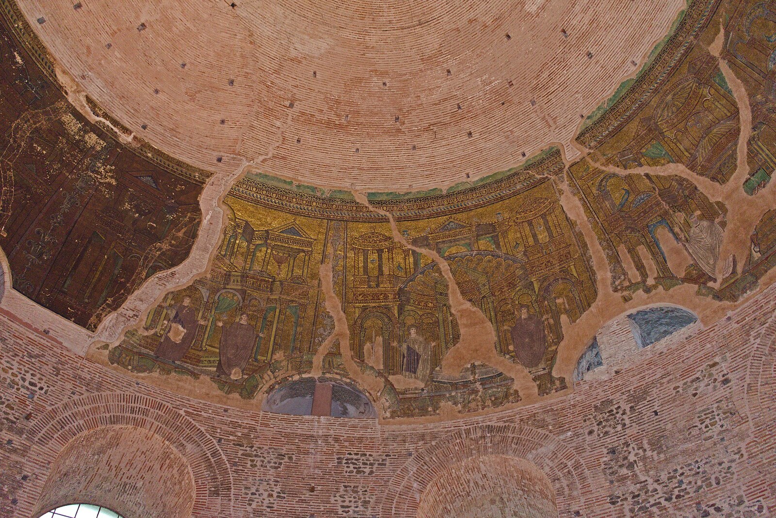 Mosaics in the dome area of the Rotunda in Thessaloniki.