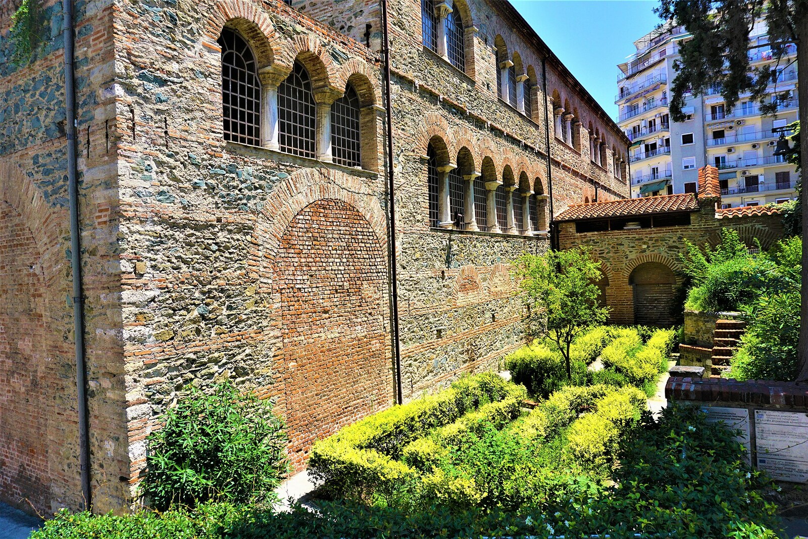 Columns and nave of the Church of Acheiropoietos in Thessaloniki.