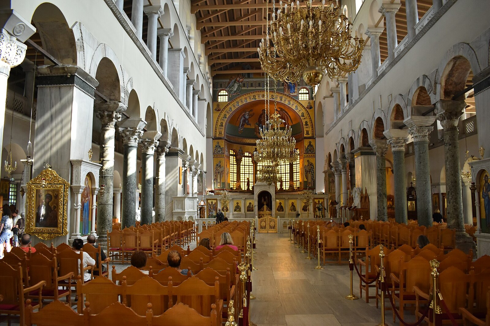 The façade of the Basilica of Saint Demetrius in Thessaloniki.