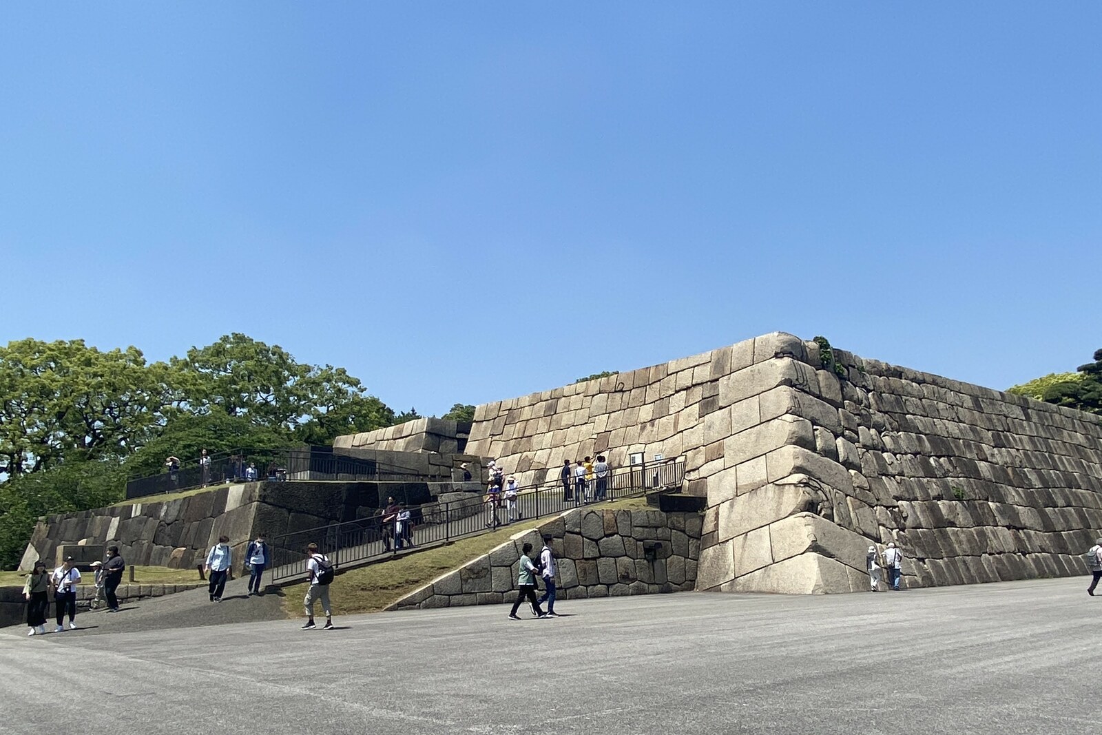 The stone foundation of Edo Castle’s main tower in the East Gardens of the Imperial Palace.