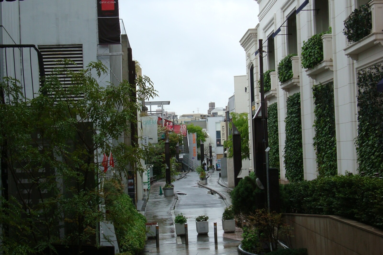 A narrow Cat Street alley with shops, passersby, and signs