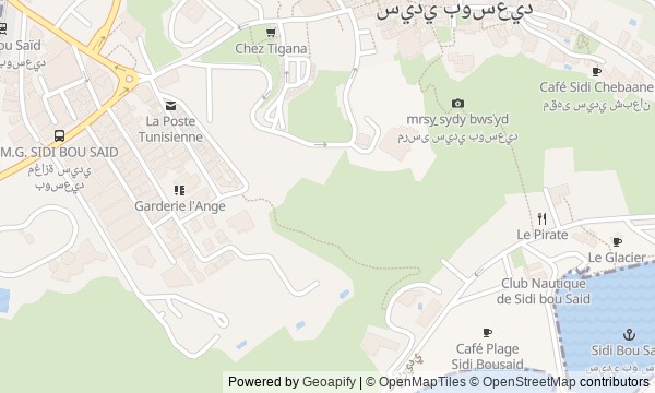 Walk map: Sidi Bou Said: the white hill from station to sea