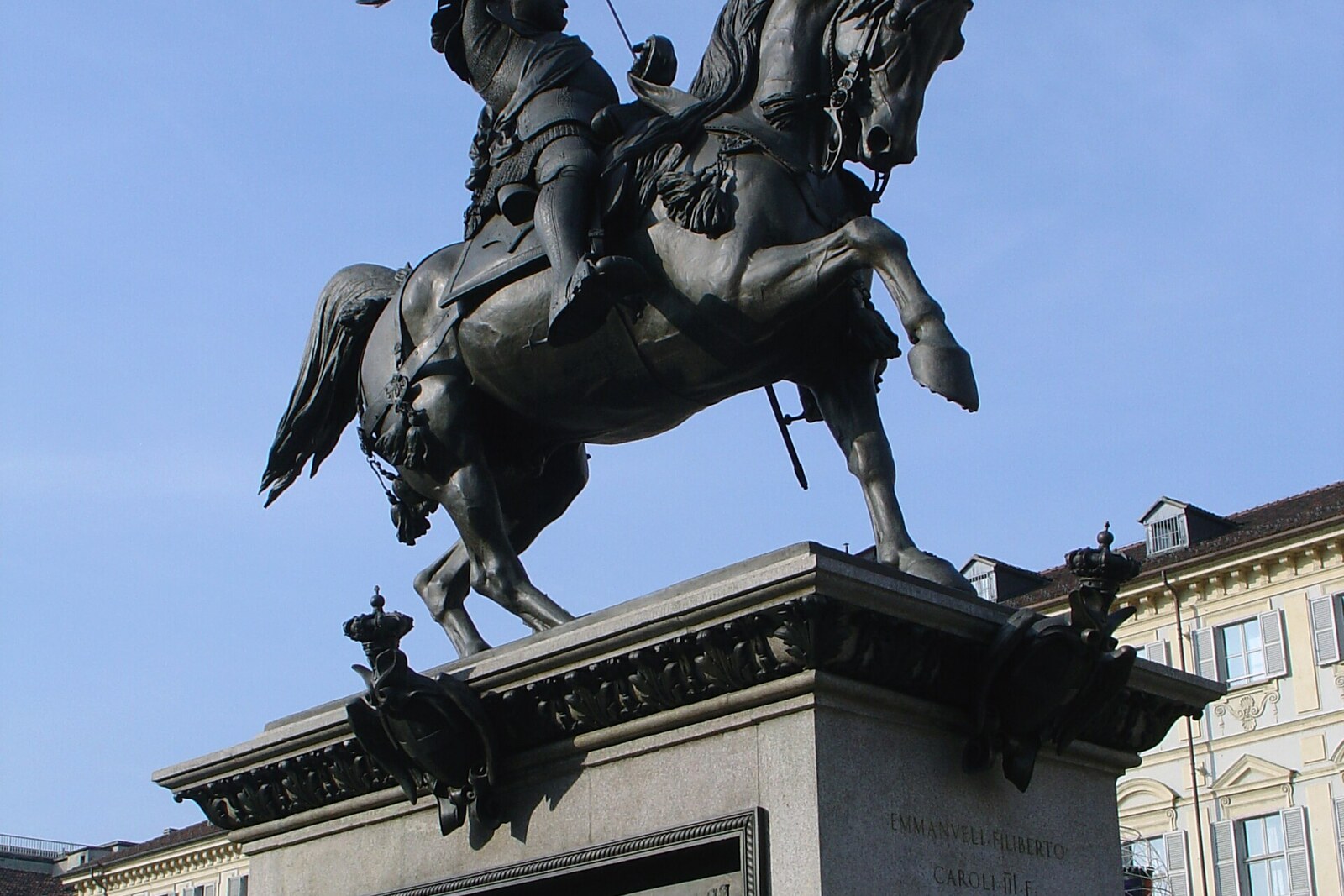 Equestrian monument to Emanuele Filiberto of Savoy in Piazza San Carlo.