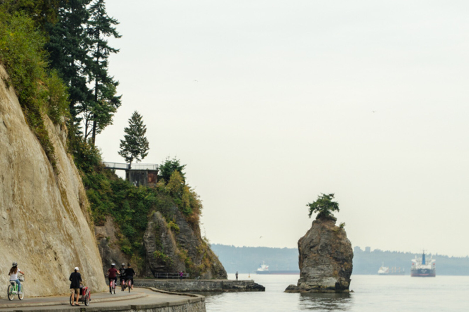 Siwash Rock and the Stanley Park waterfront