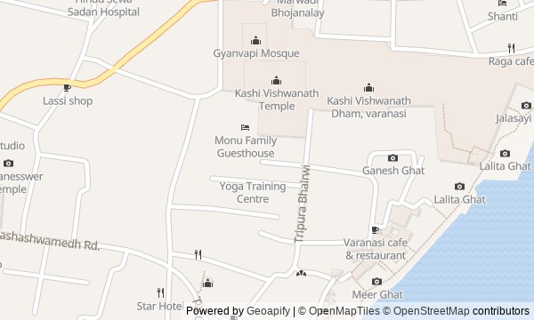 Walk map: Kashi's Temple Lanes: From Godowlia to Manikarnika