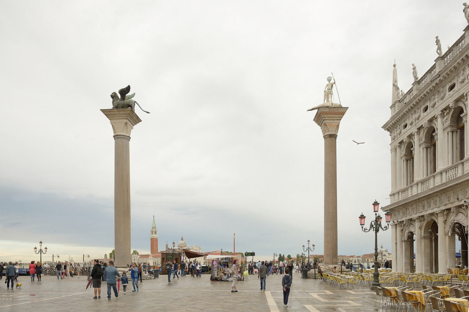 Piazzetta San Marco columns and Molo area, Venice.