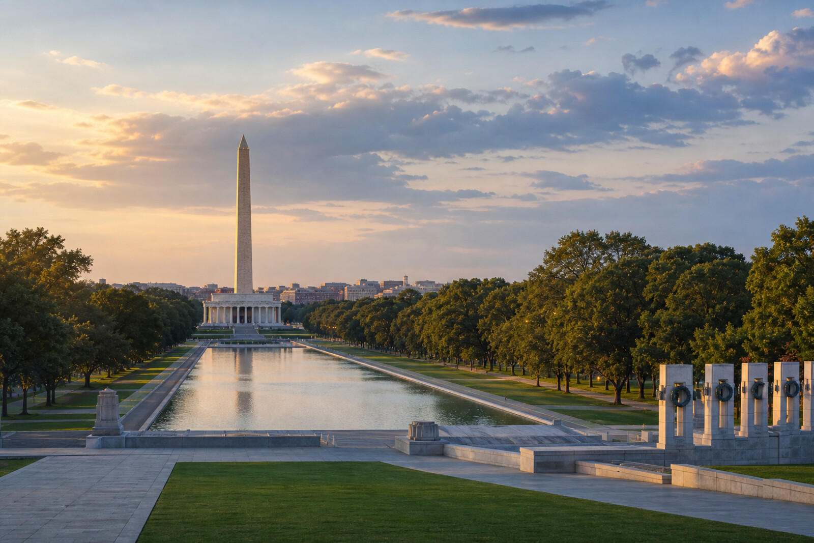 Generated editorial cover for a route along Washington’s memorial axis.