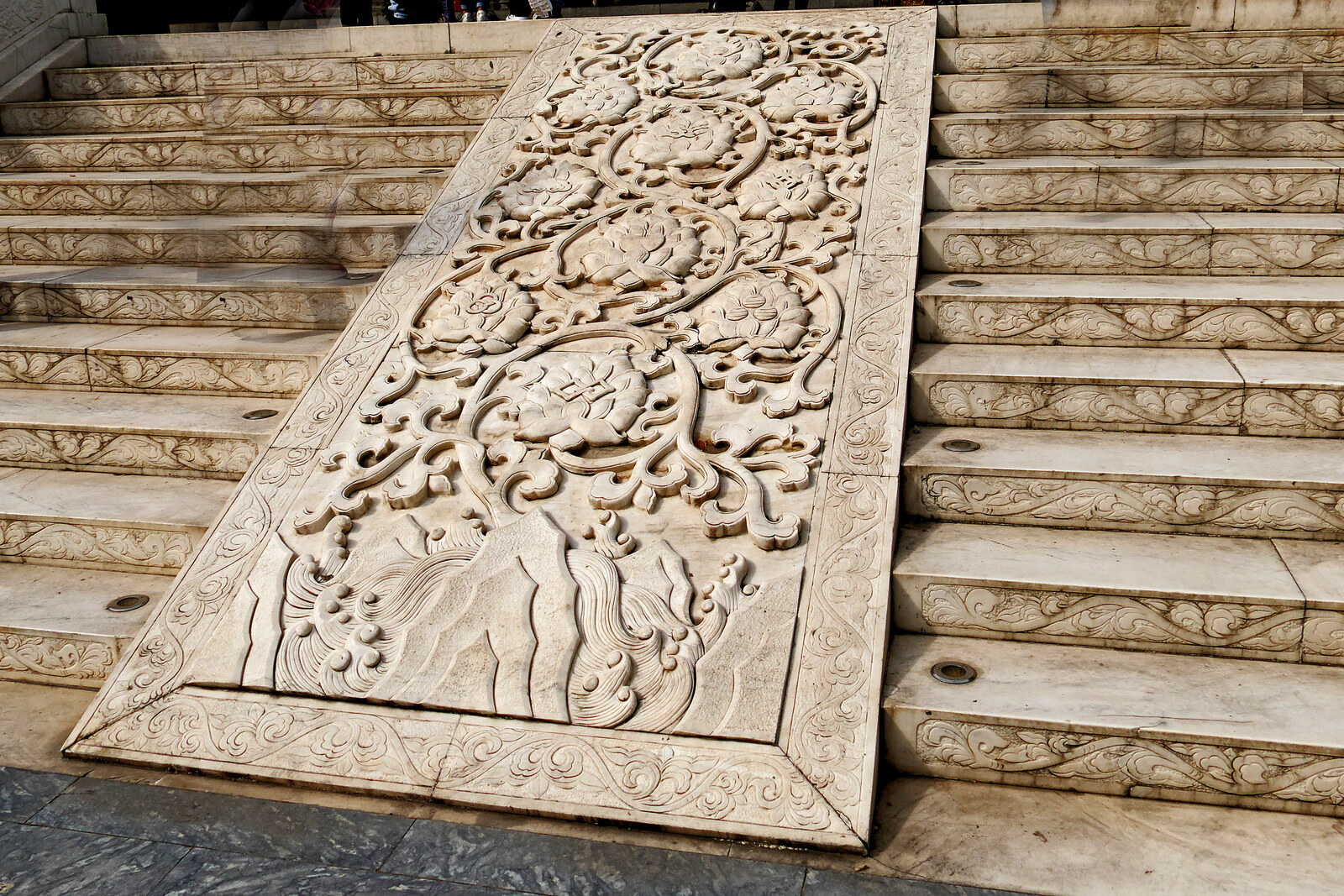 Stone steps leading up to the temple complex by Giant Wild Goose Pagoda.