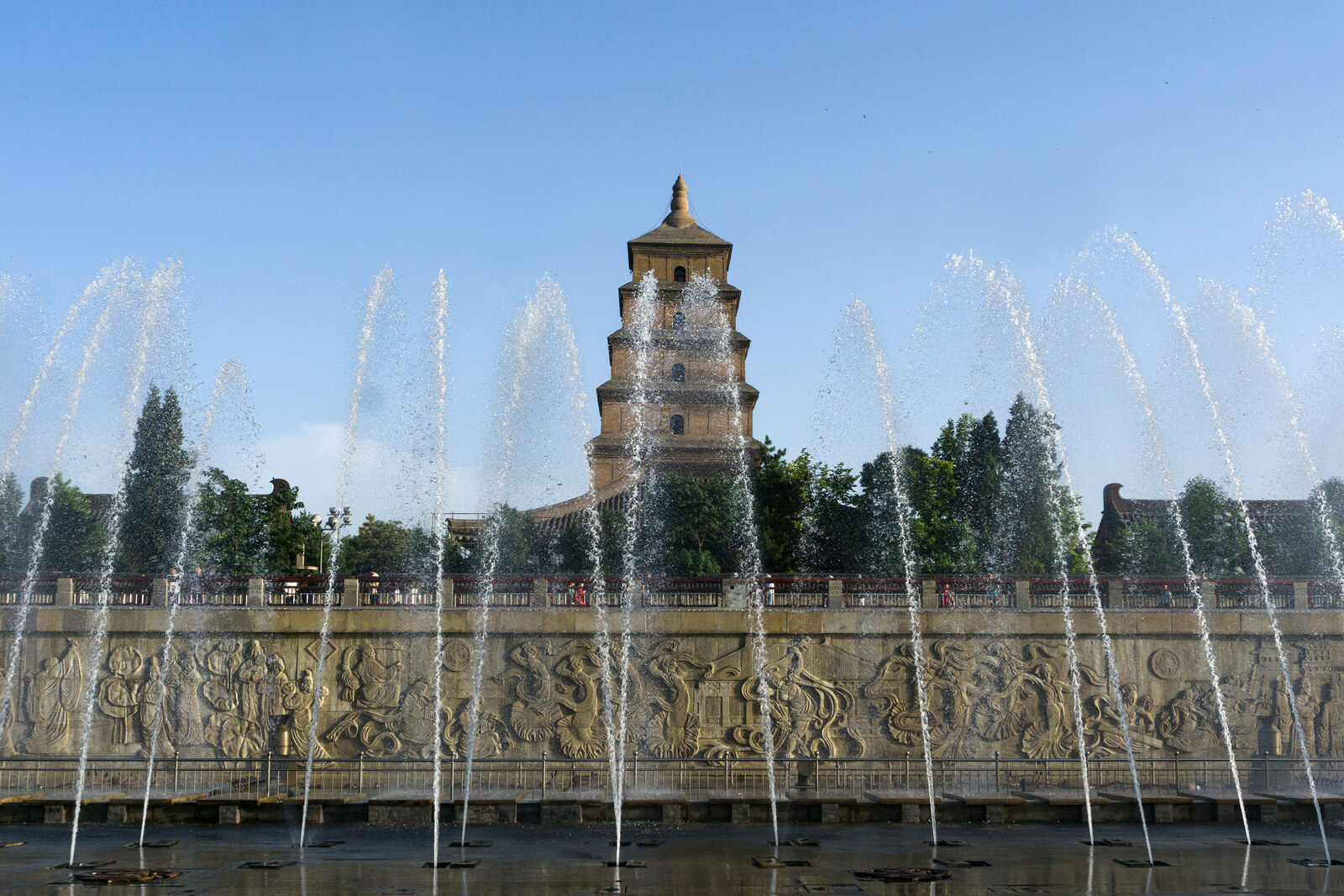 Giant Wild Goose Pagoda in Xi'an, a view of the brick tower.