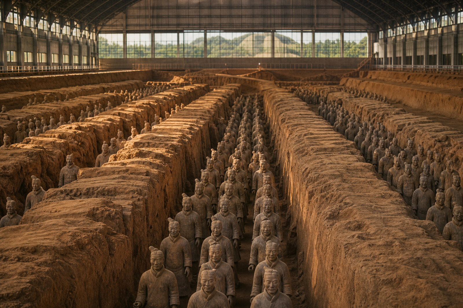 Generated editorial cover for the route “Terracotta Army and the Mausoleum of Qin Shi Huang”