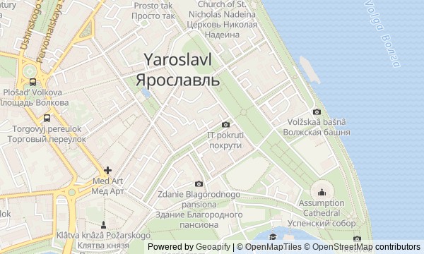 Walk map: Merchants' Churches and the Volga Riverbank of Yaroslavl