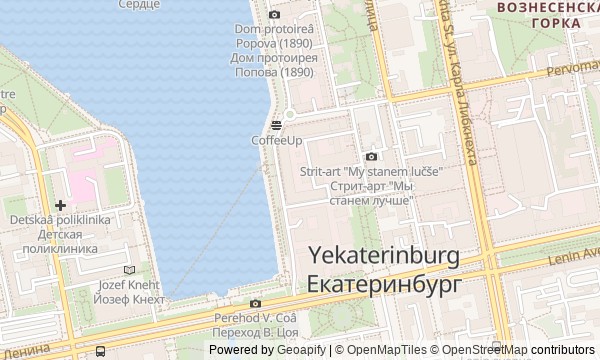Walk map: Yekaterinburg: from industrial Plotinka to Yeltsin Center