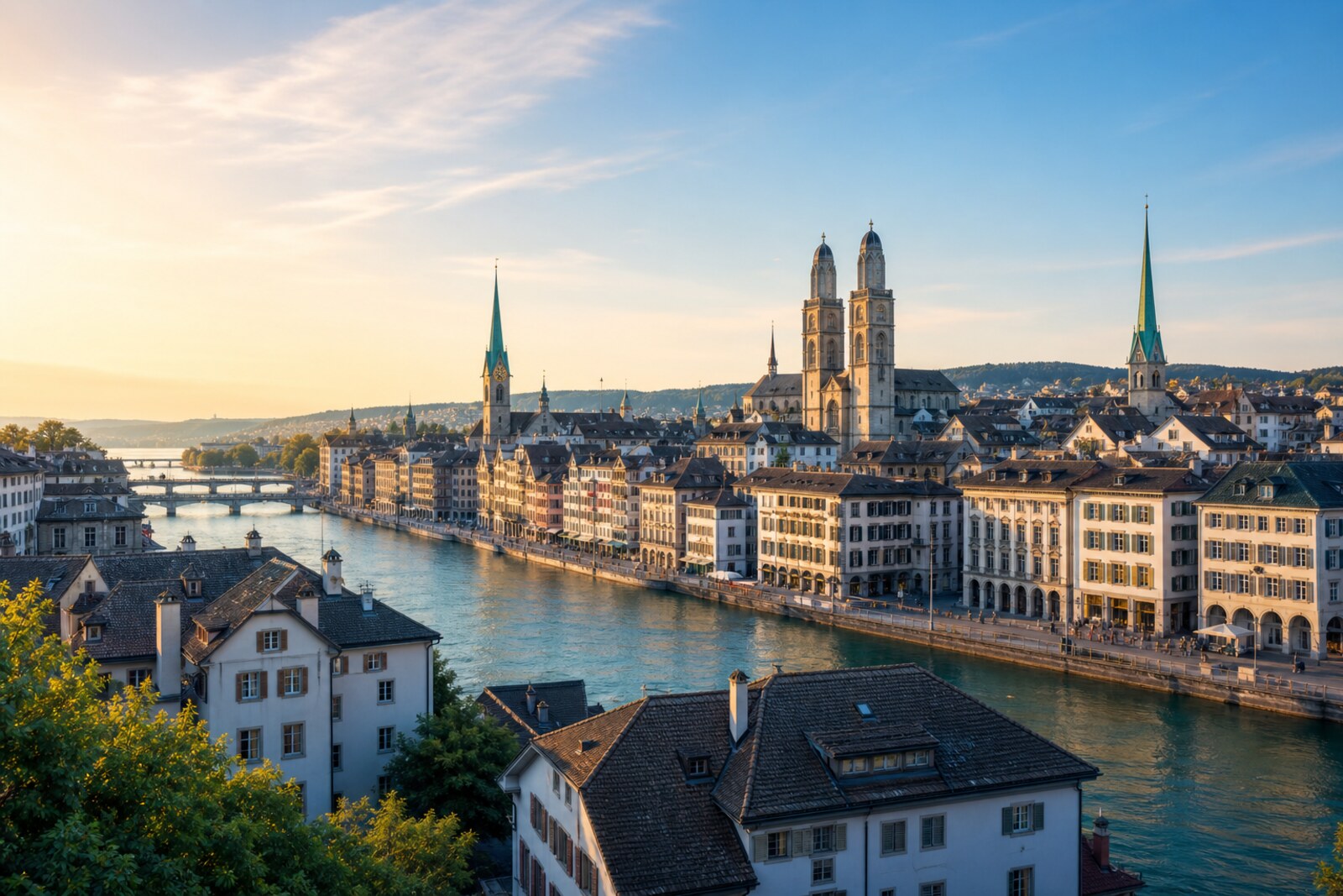 Generated route cover: “Old Town on the Limmat: Zurich in Layers”
